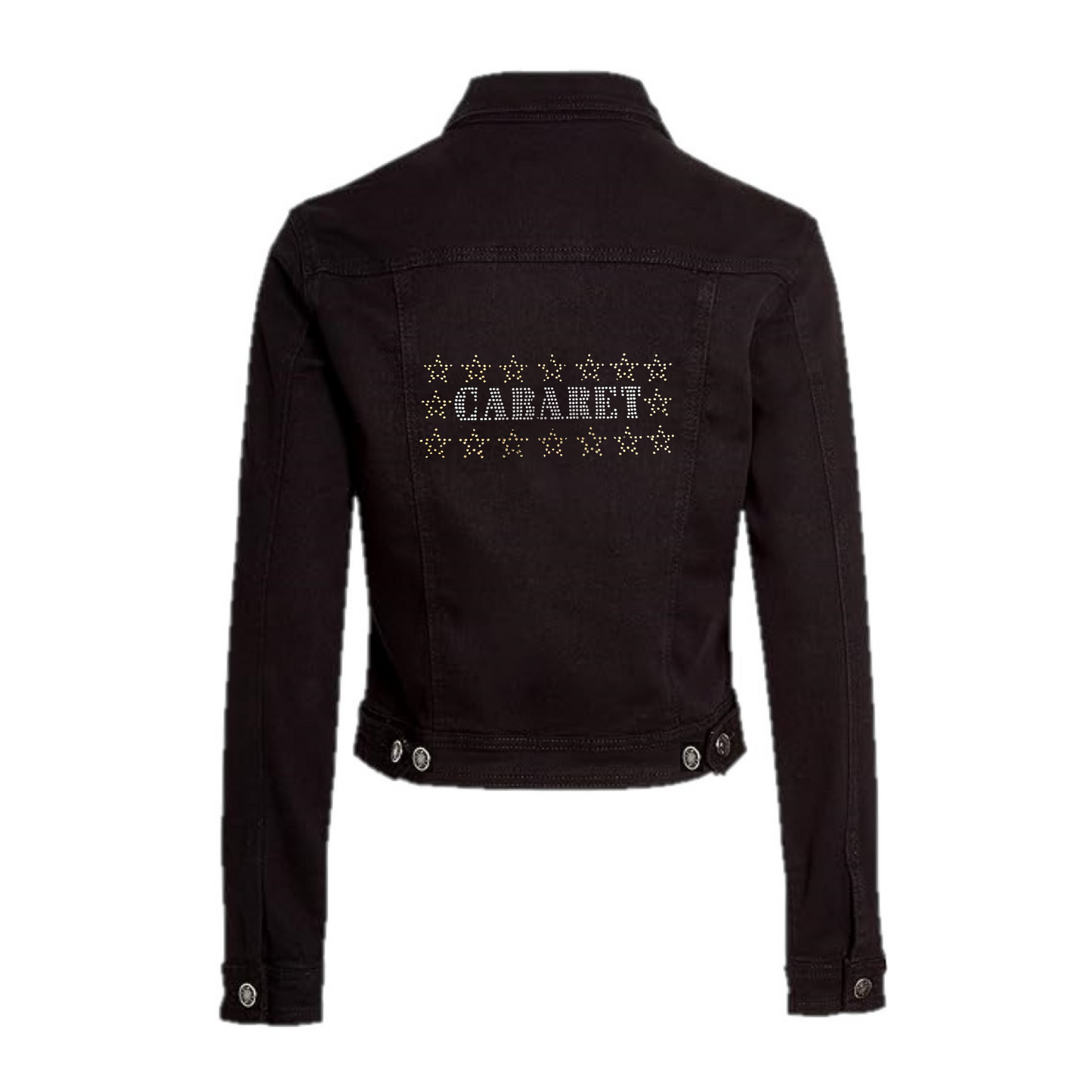 Cabaret musical denim jacket with star bling design