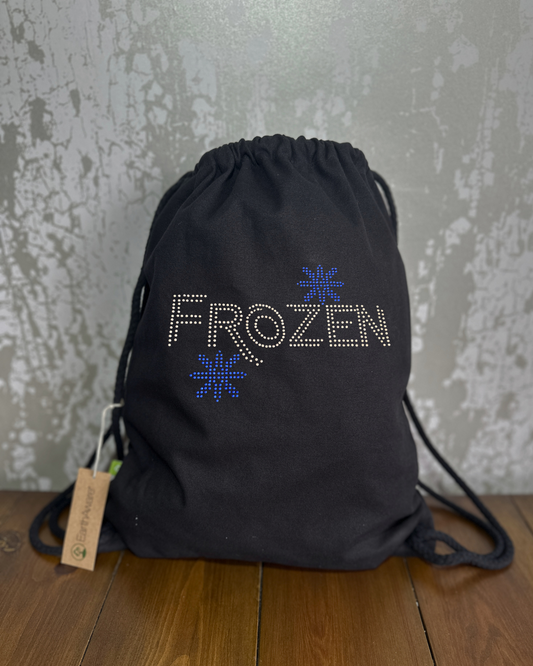 Frozen inspired snowflake design cotton drawstring Bag