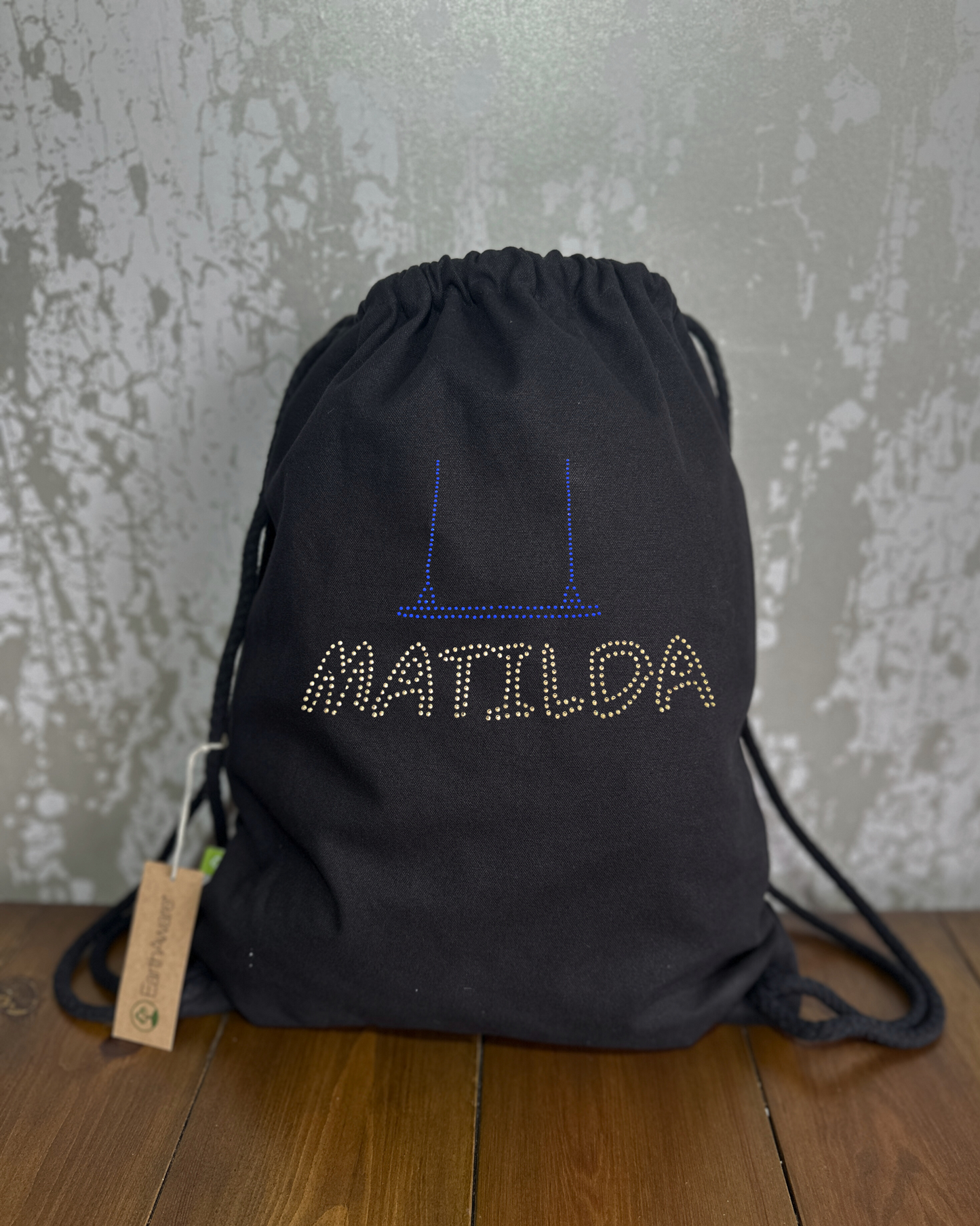 Matilda inspired swing design cotton drawstring Bag