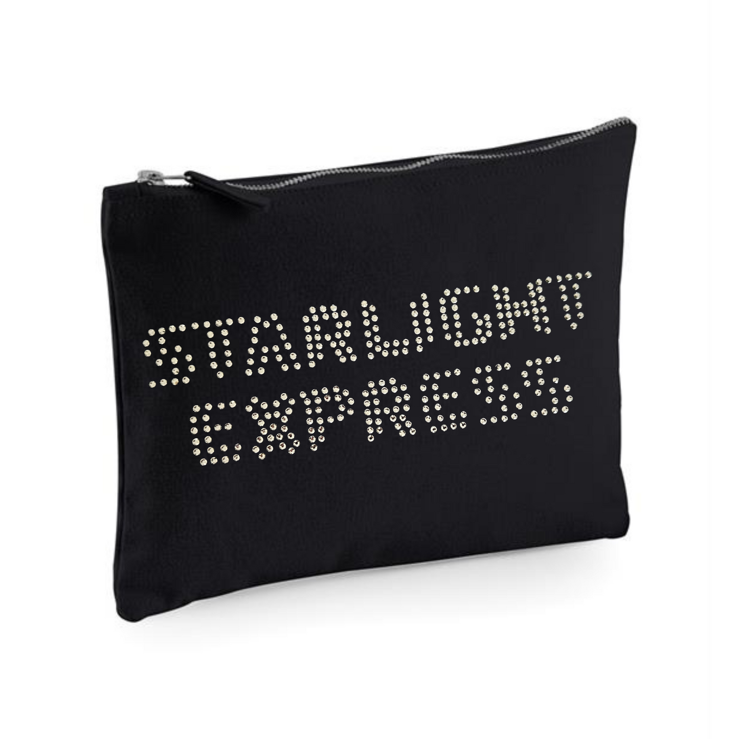 Starlight Express zip up make up bag, cosmetic purse with bling detail, beautiful gift for Christmas, Mothers Day or birthday present