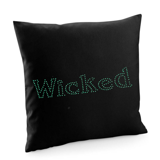 Wicked musical green design, cotton cushion cover