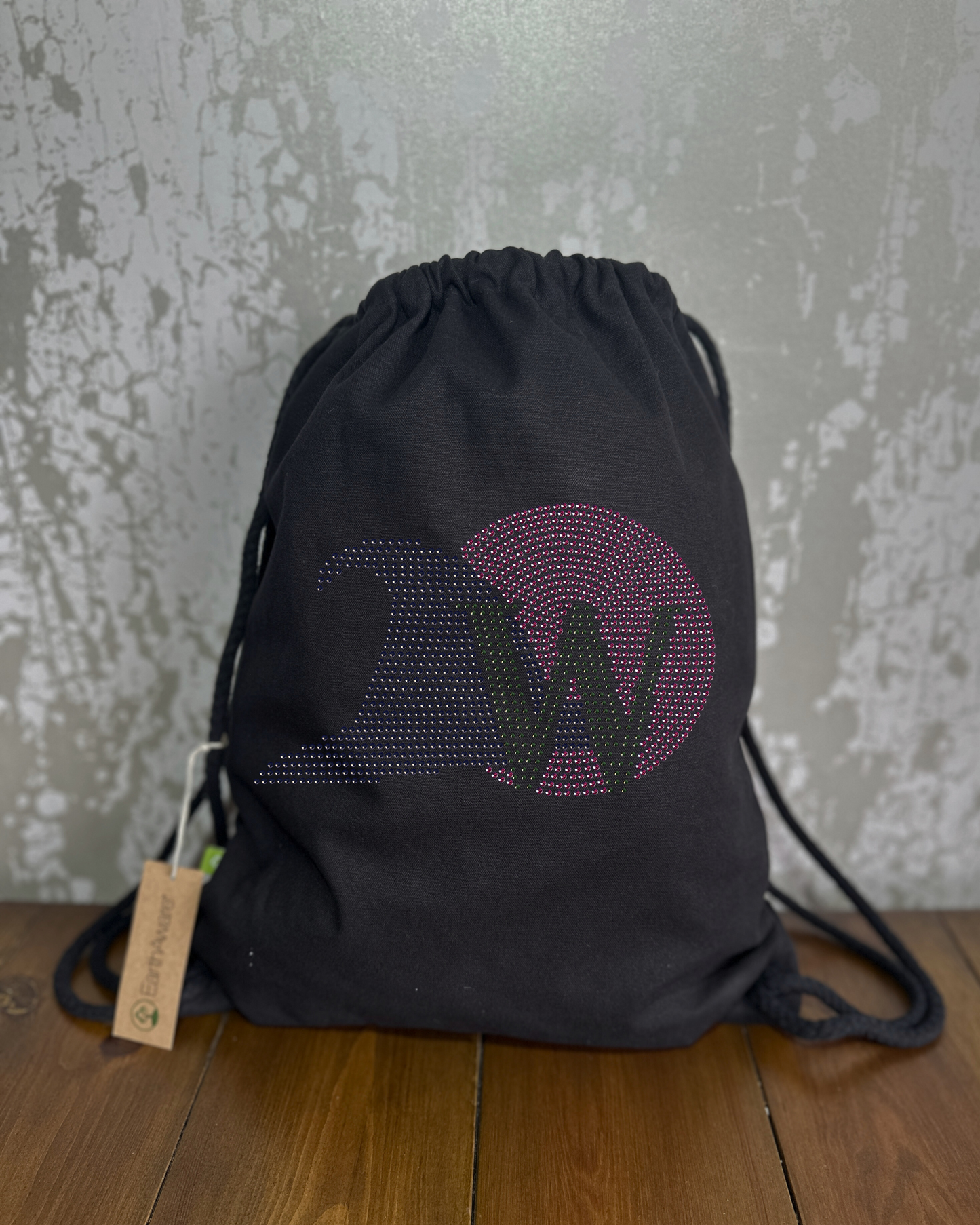 Wicked pink bubble inspired design cotton drawstring Bag